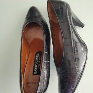 Mario Valentino Real Alligator Pumps Black